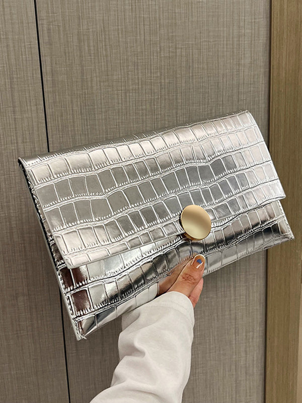 Romy | Glanzende Geometrische Split-Joint Handtas