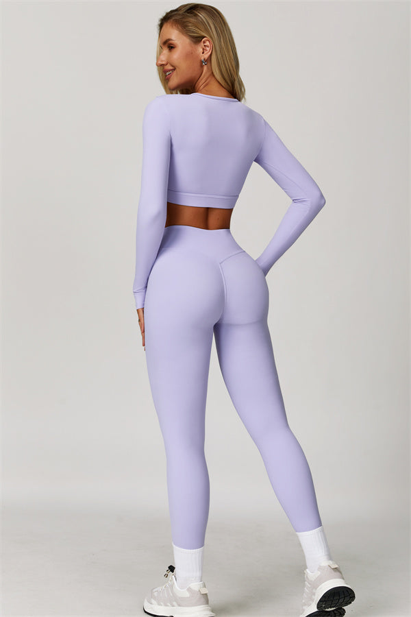 Lies | Tweedelige sportset met longsleeve cut-out top