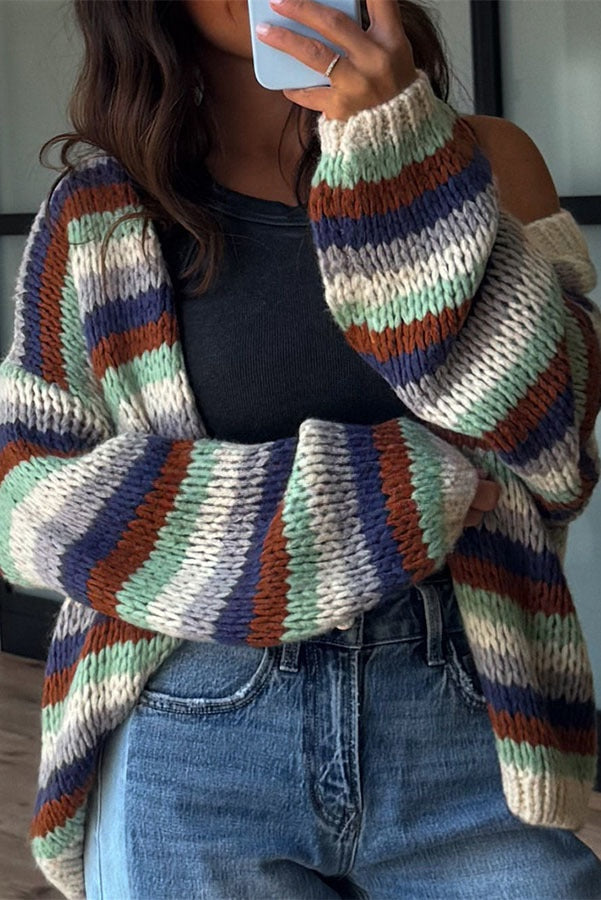 Olya | Gestreept Vest met Balonmouwen