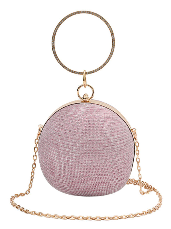 Solène | Glanzende Geometrische Schoudertas met Ketting