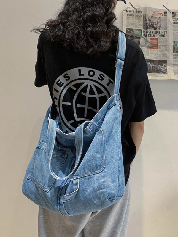 Iris | Casual Denim Tas in Effen Kleur