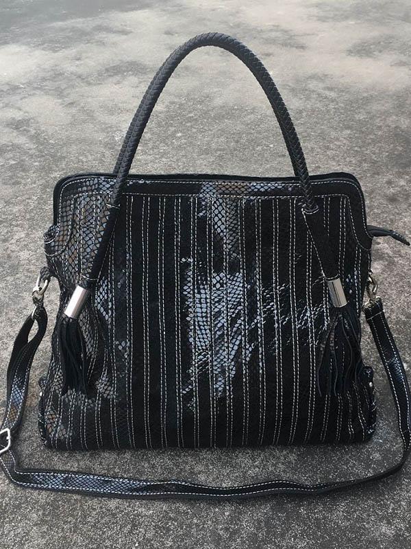 Amandine | Gesplitste Schoudertas van Leer met Sling