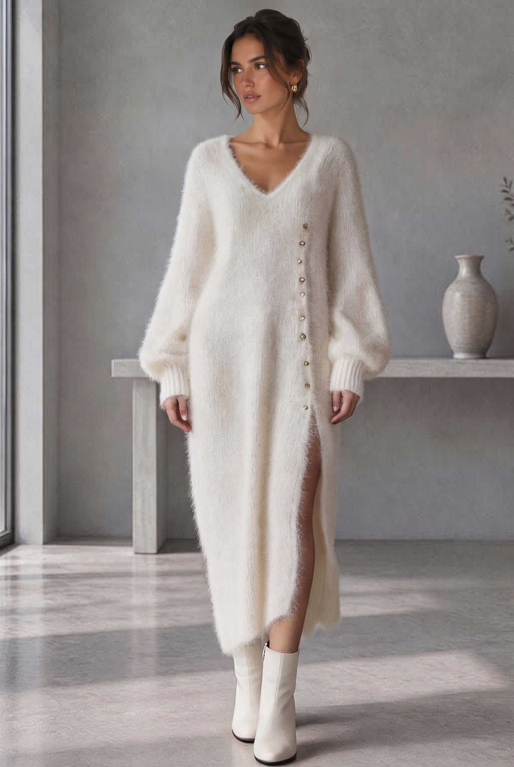 Renske | Trui-Jurk met Balonmouwen