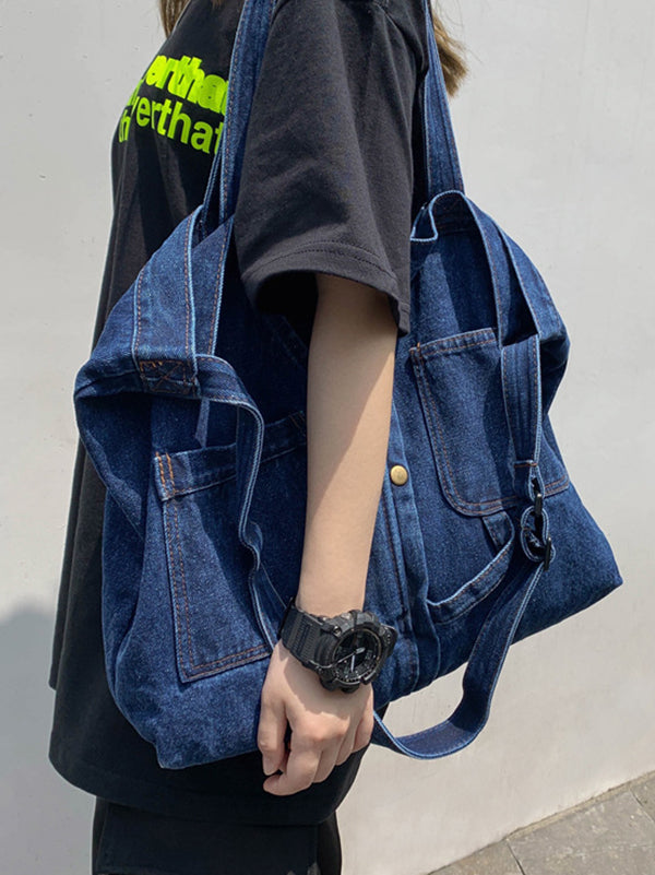 Iris | Casual Denim Tas in Effen Kleur