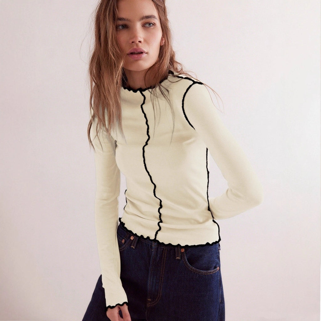 Millie | Longsleeve Shirt met Contrastdetails