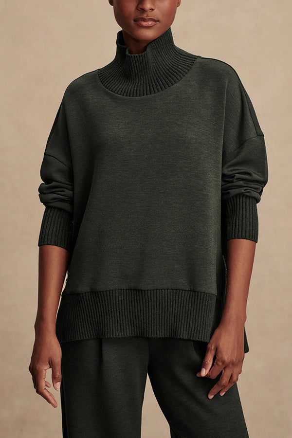 Nadia | Sweatshirt en Broek Set met Hoge Hals