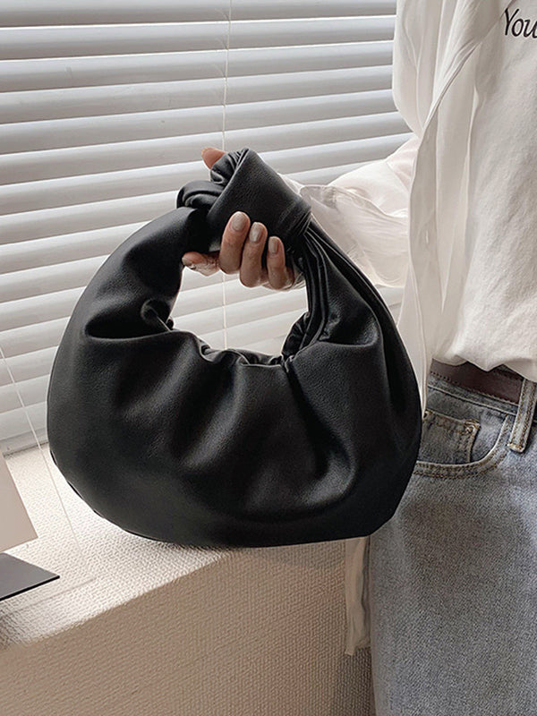 Elodie | Geplooide Strikdetail Handtas in Effen Kleur