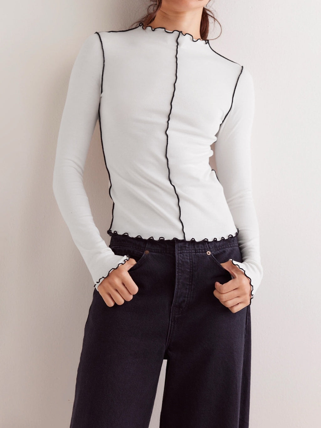 Millie | Longsleeve Shirt met Contrastdetails