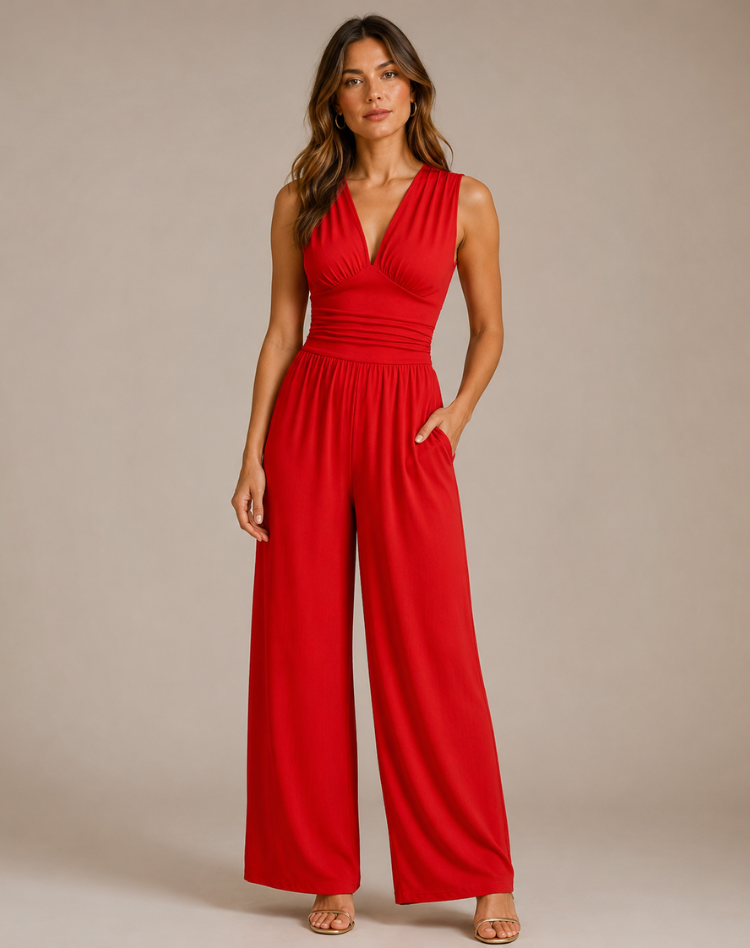 Farah | Jumpsuit met Diepe V-Hals