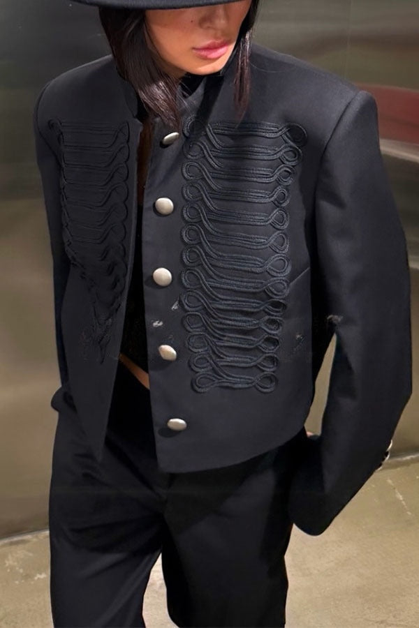 Aura | Military Crop Jacket met Koordjes