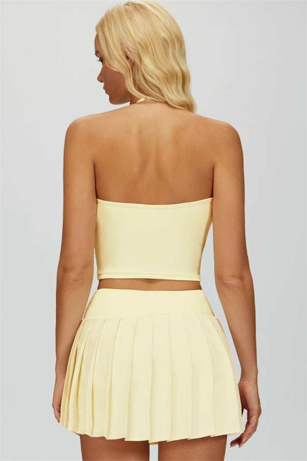 Céleste | Halter Crop Top met Rok 2-Delige Set