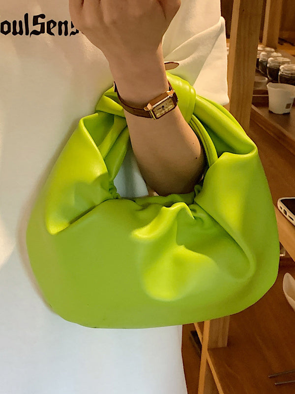 Elodie | Geplooide Strikdetail Handtas in Effen Kleur