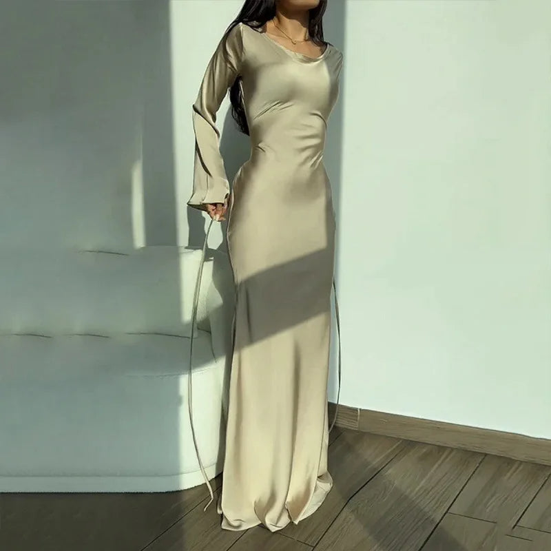 Francesca | Satijnen maxi jurk
