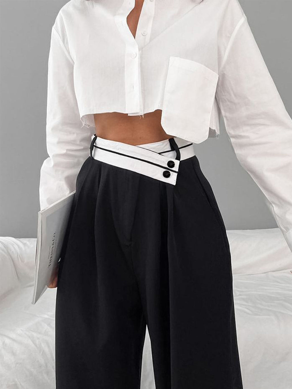 Milou | Asymmetrische wide leg pantalon
