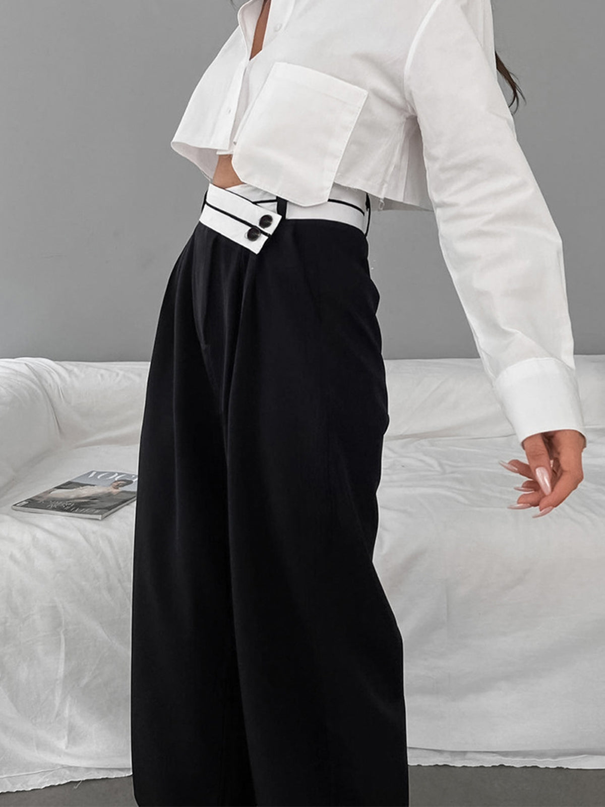 Milou | Asymmetrische wide leg pantalon