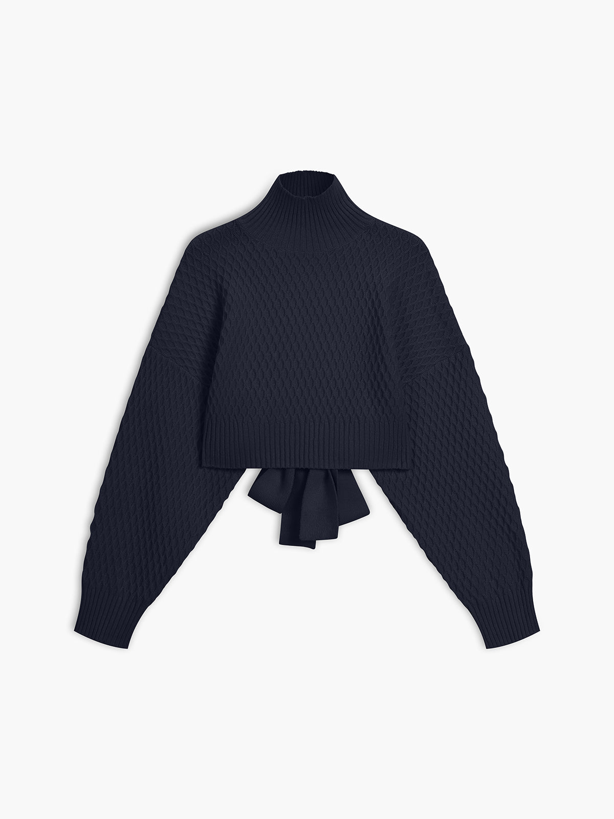 Suze | Mock neck trui met strik in de rug