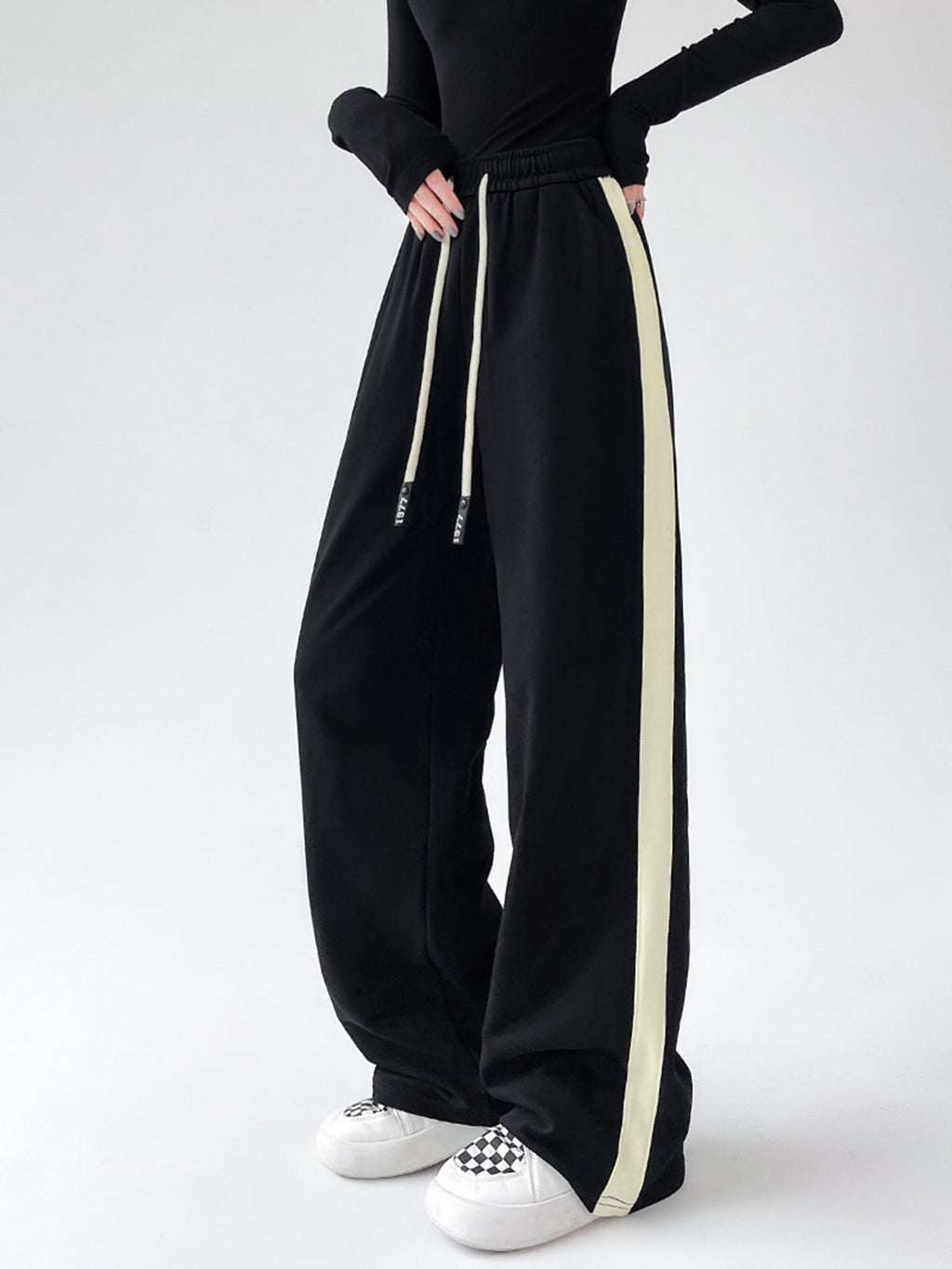 Robin | Wide leg sweatpants met drawstring