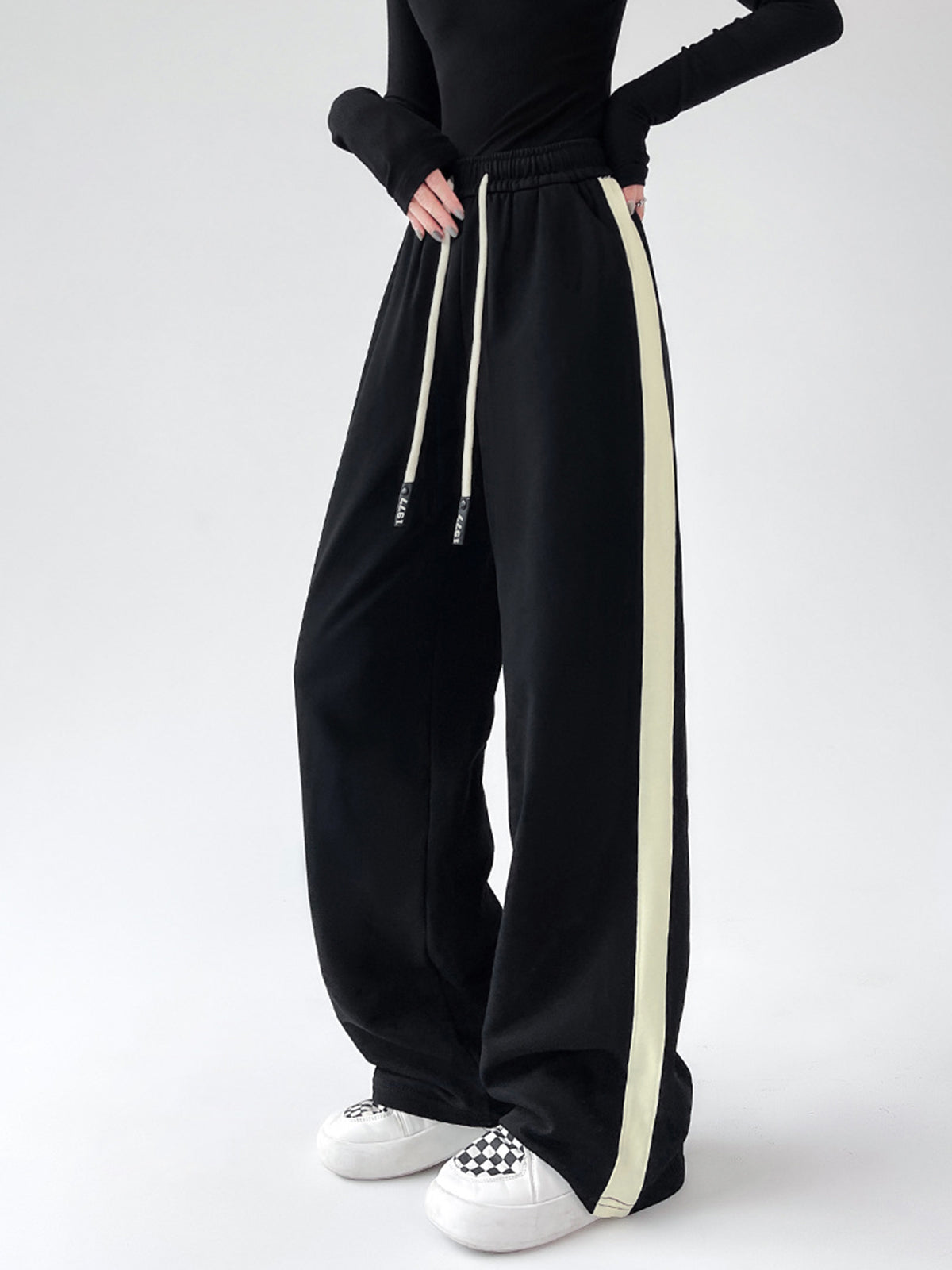 Robin | Wide leg sweatpants met drawstring
