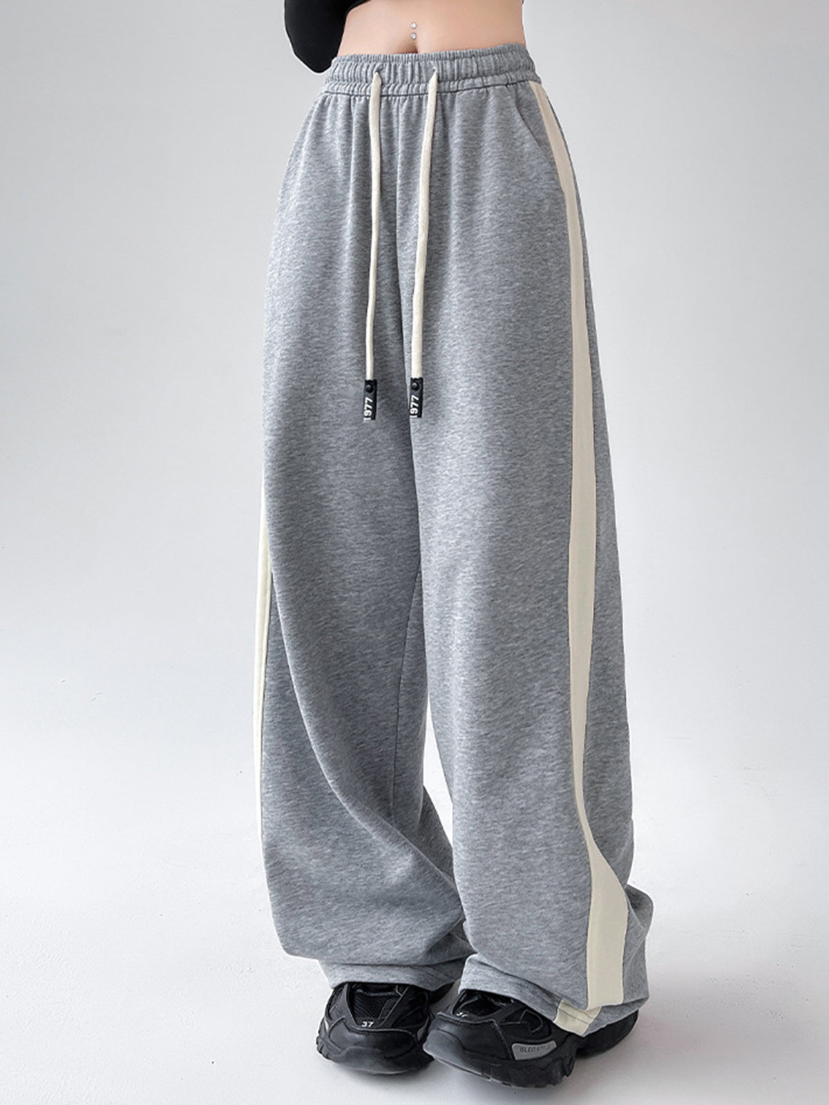 Robin | Wide leg sweatpants met drawstring