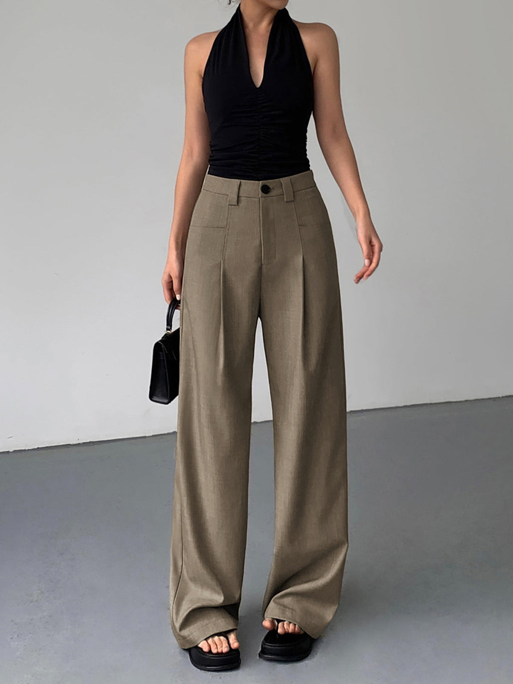 Divine | Geplooide wide leg pantalon