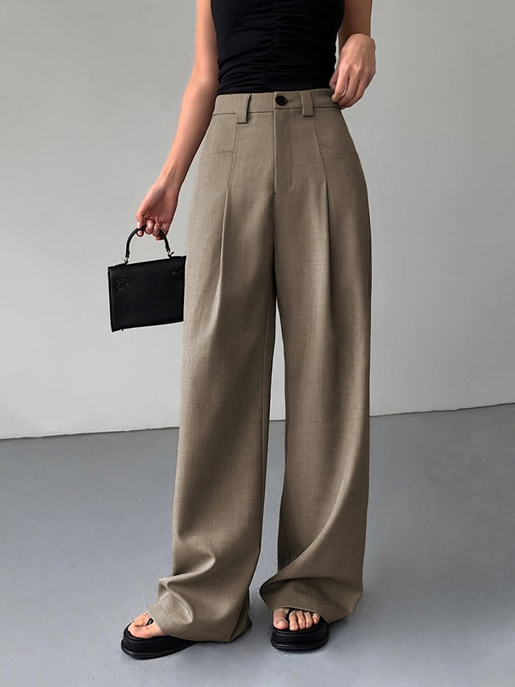 Divine | Geplooide wide leg pantalon