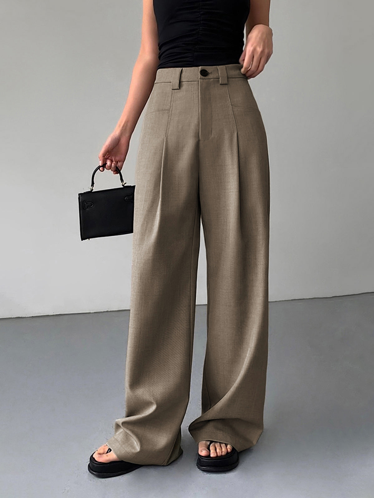 Divine | Geplooide wide leg pantalon