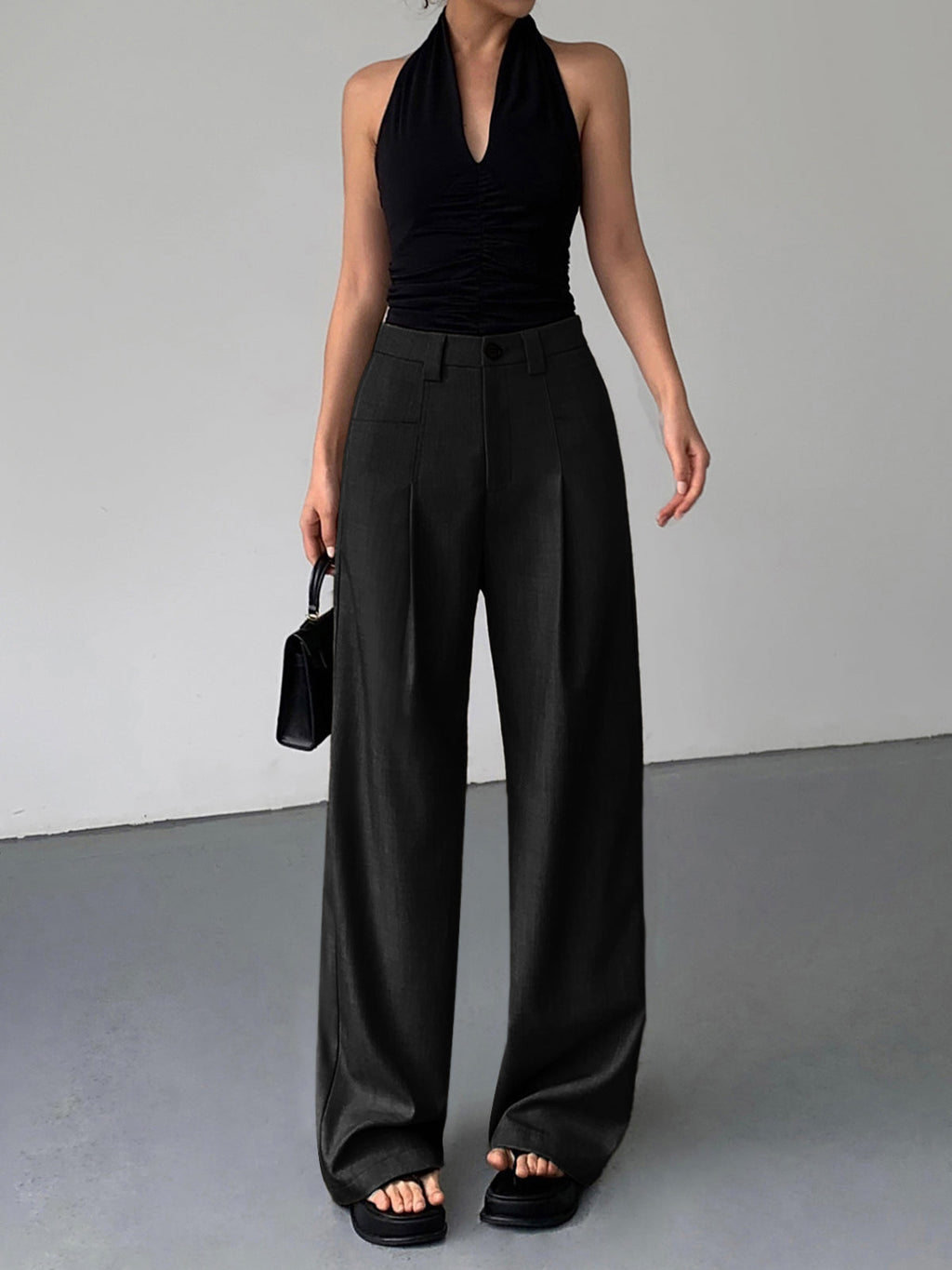 Divine | Geplooide wide leg pantalon
