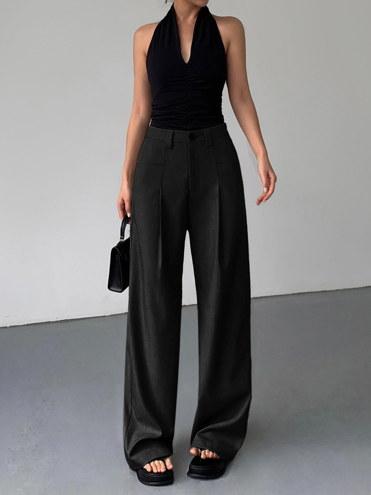 Divine | Geplooide wide leg pantalon