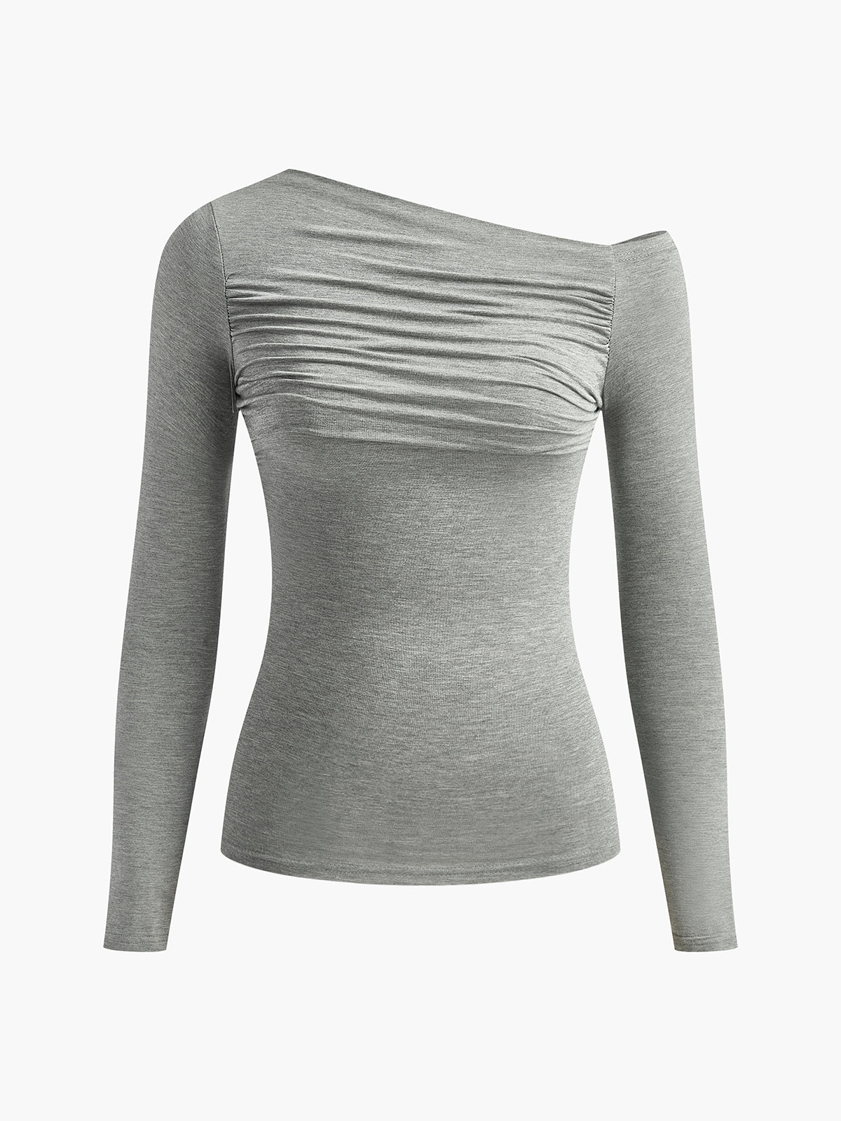 Belle Couture | Asymmetrisch T-shirt met geplooide mouwen