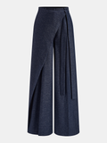 Isis | Pantalon met overslagdetail en wijde pijpen