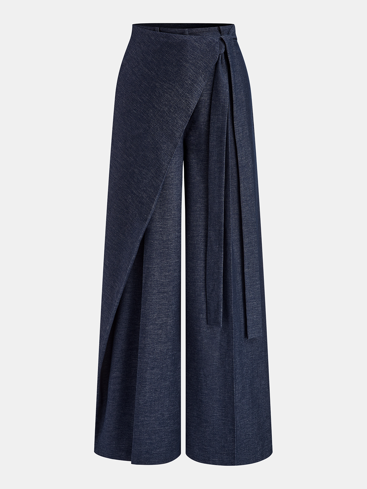 Isis | Pantalon met overslagdetail en wijde pijpen