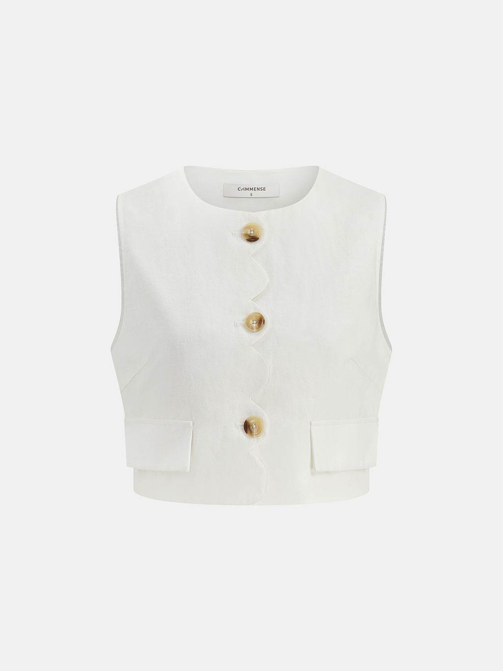 Camille | Tweedelige linnen set met gilet en midi rok