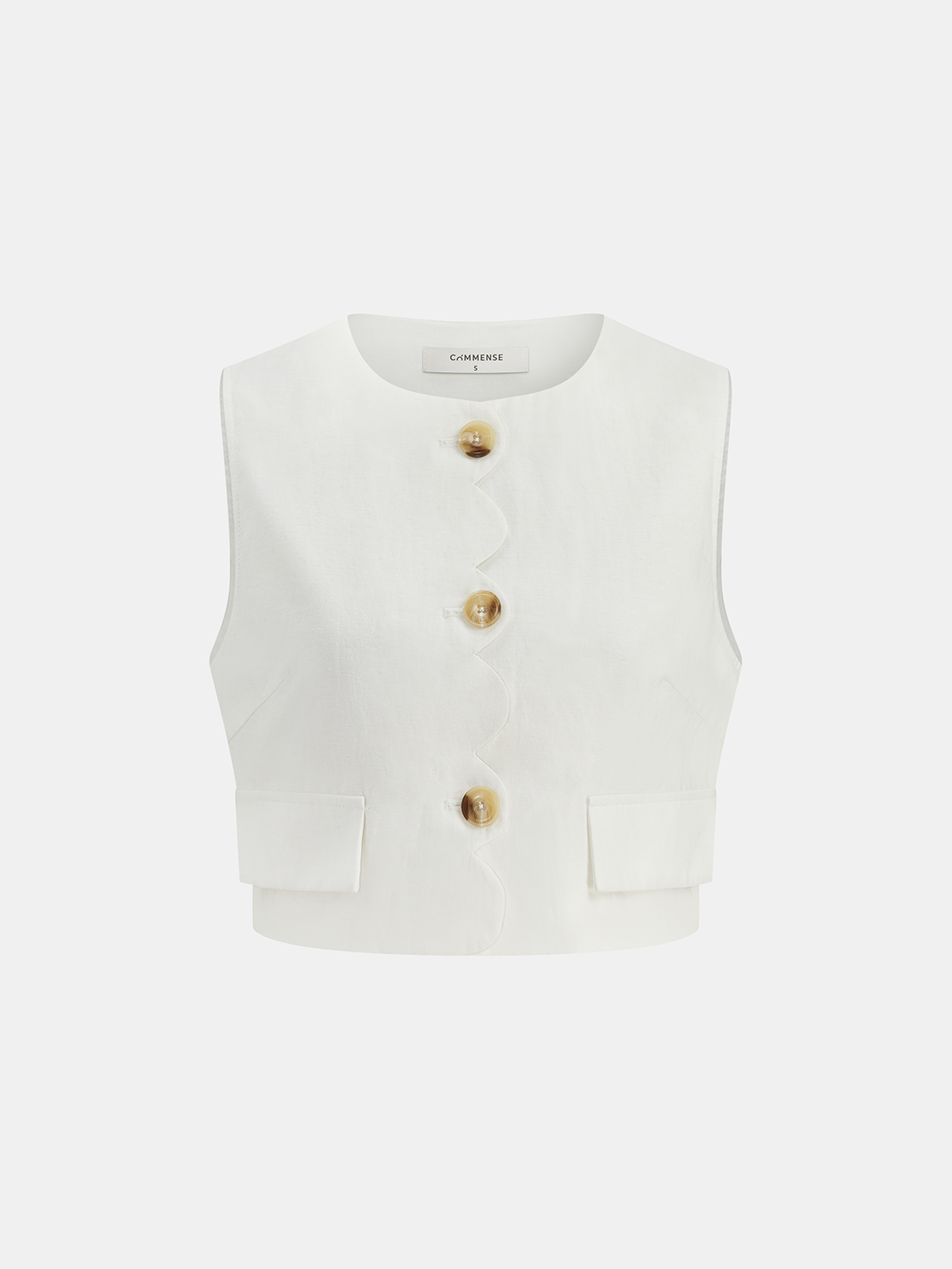 Camille | Tweedelige linnen set met gilet en midi rok