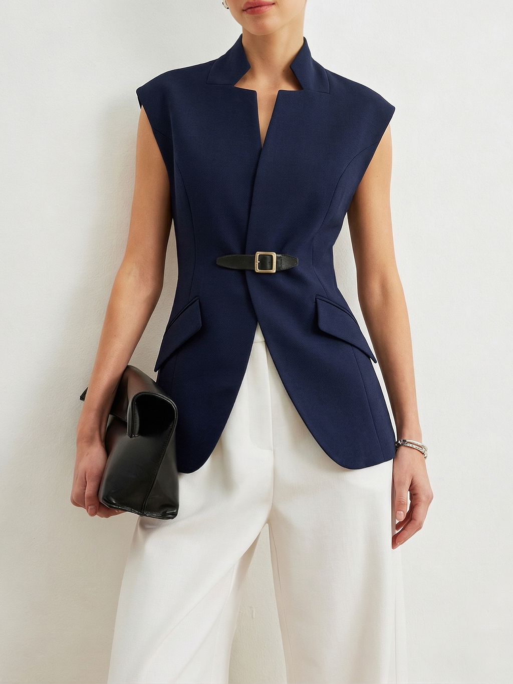 Floor | Gilet blazer met tailleceintuur