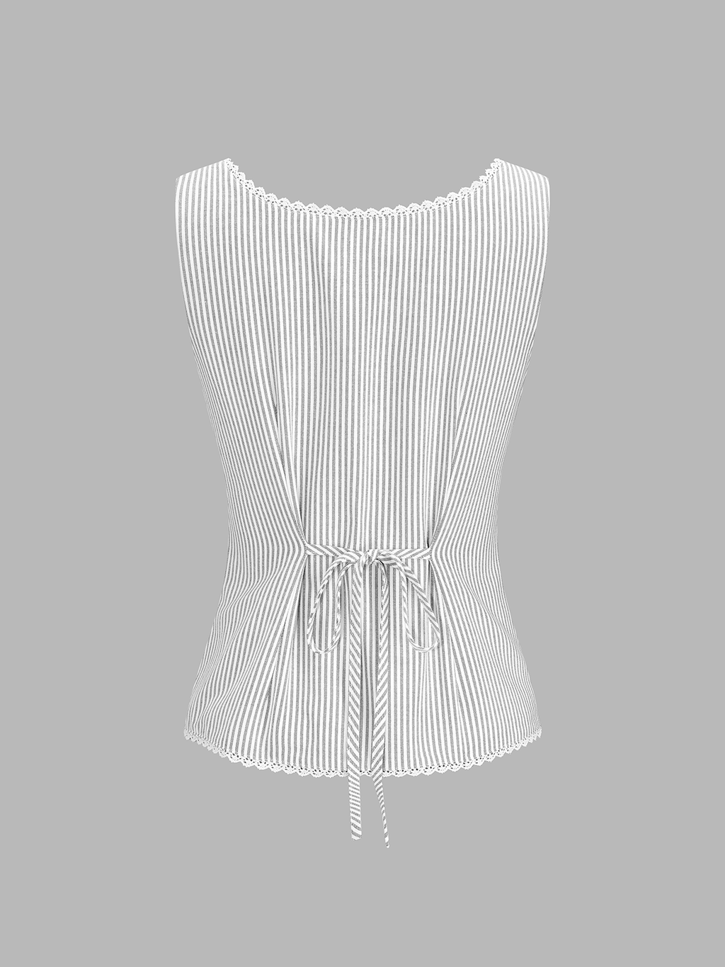Paulien | Gestreepte tank top met strikdetail en knopen