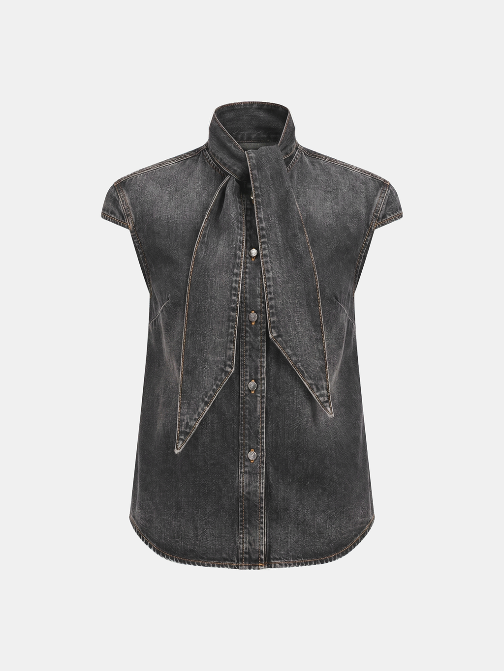 Teddy | Denim shirt met strikdetail