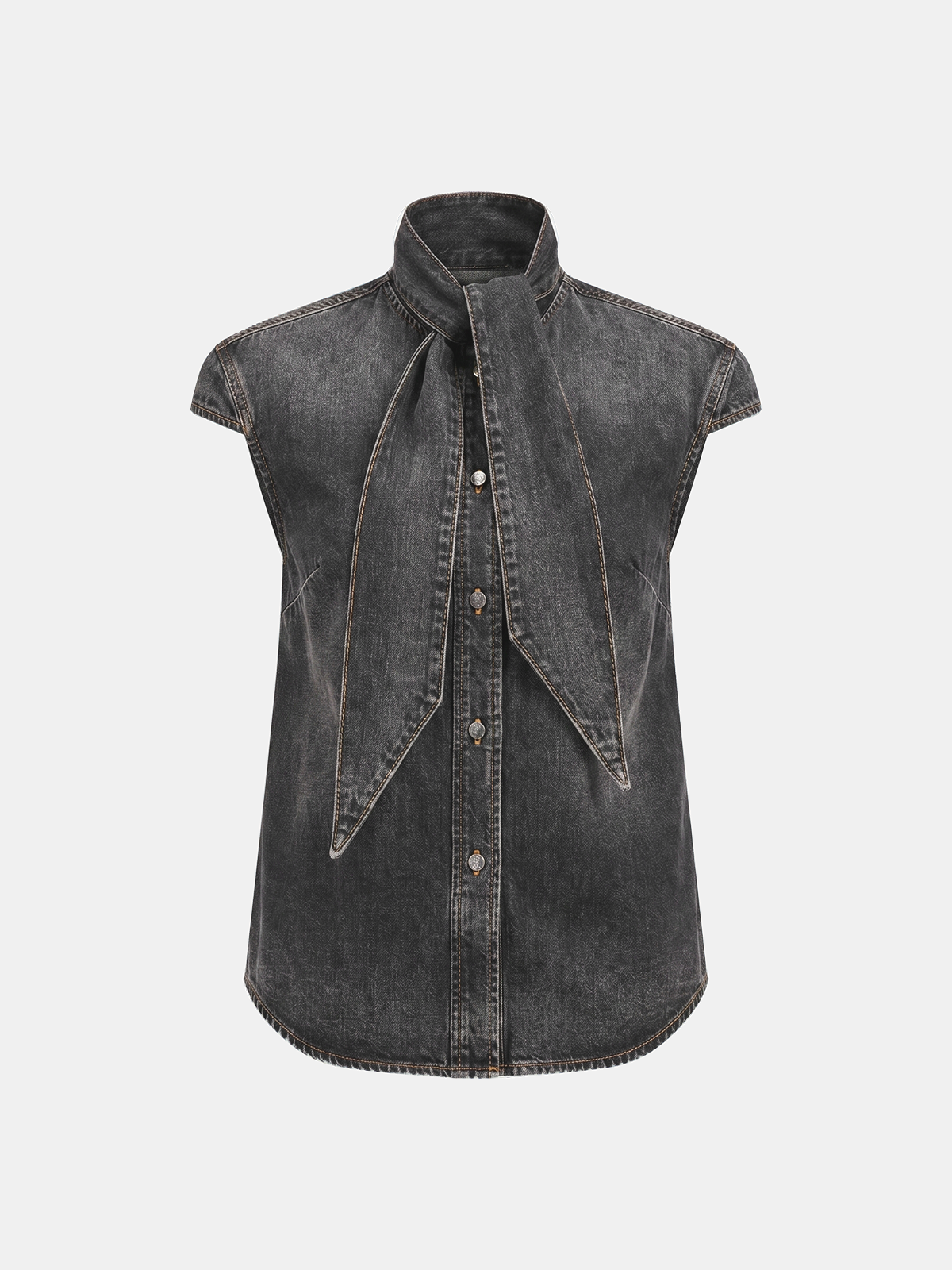 Teddy | Denim shirt met strikdetail