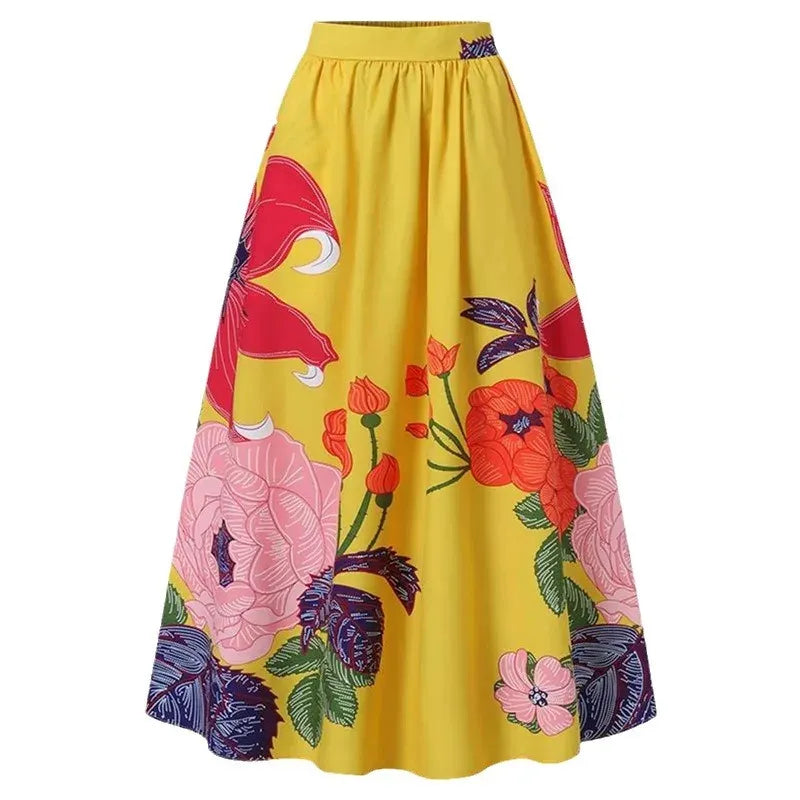 Elodie | Hoge taille maxi rok met bloemenprint