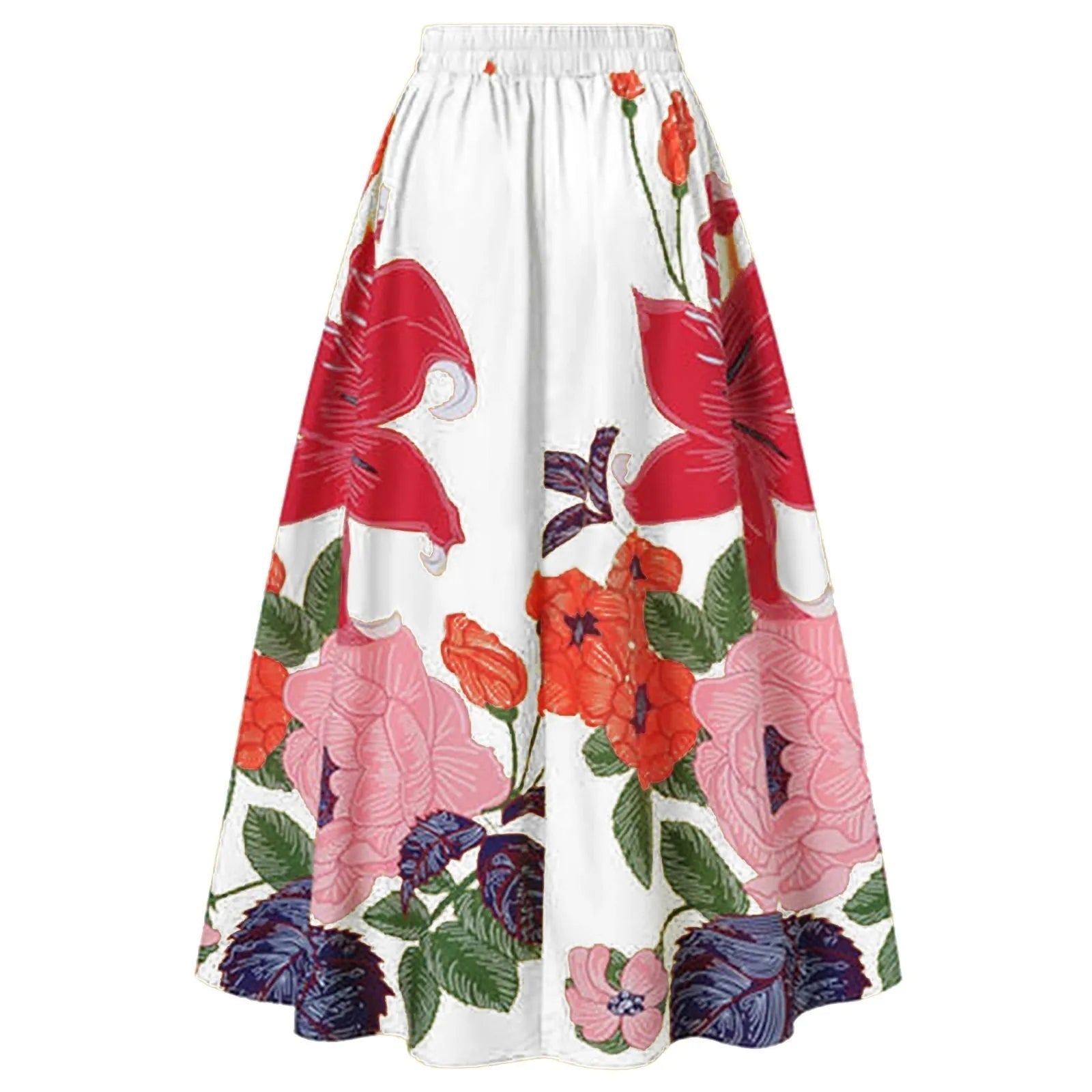 Elodie | Hoge taille maxi rok met bloemenprint