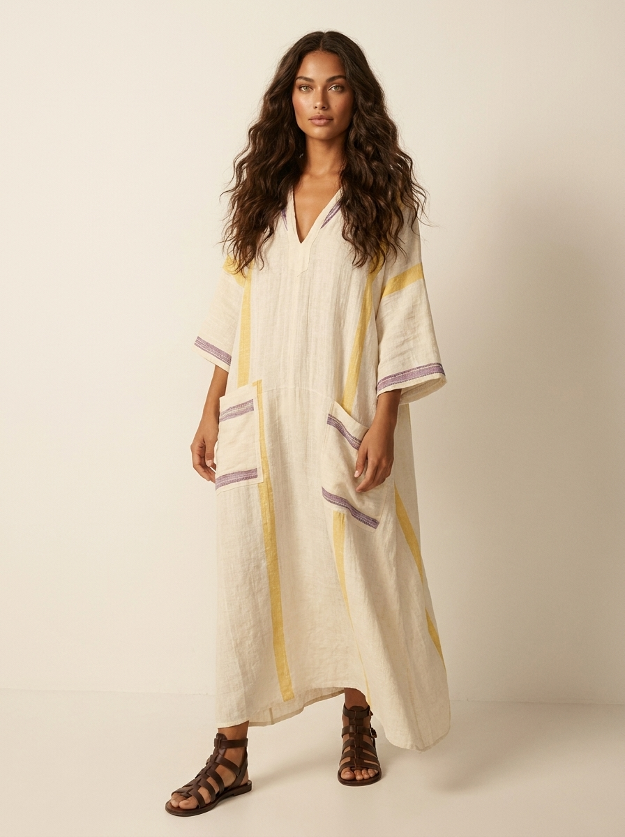 Estelle | Bohemian maxi jurk met V-hals