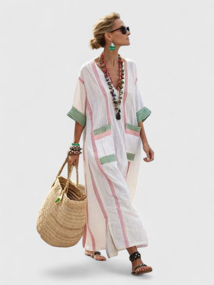 Estelle | Bohemian maxi jurk met V-hals