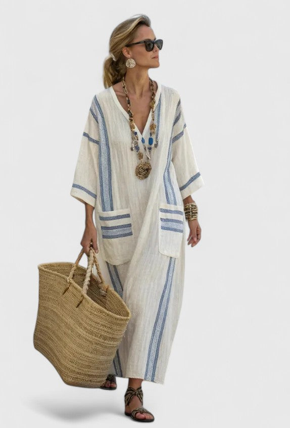 Estelle | Bohemian maxi jurk met V-hals
