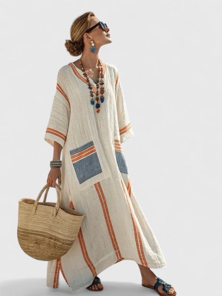 Estelle | Bohemian maxi jurk met V-hals