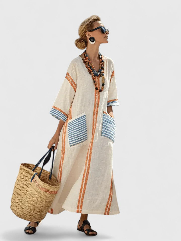 Estelle | Bohemian maxi jurk met V-hals