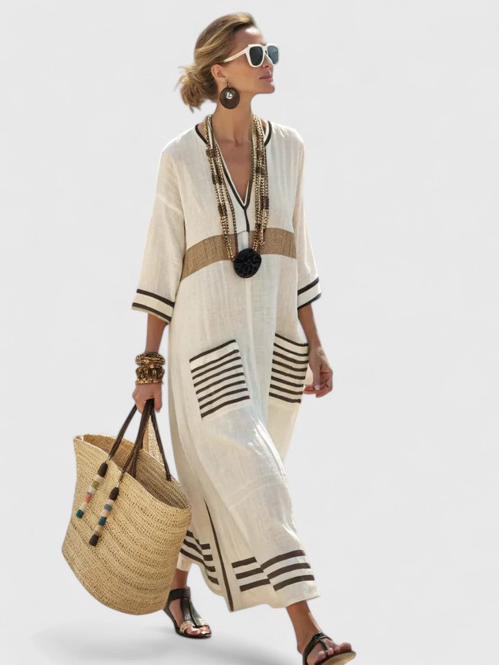 Estelle | Bohemian maxi jurk met V-hals