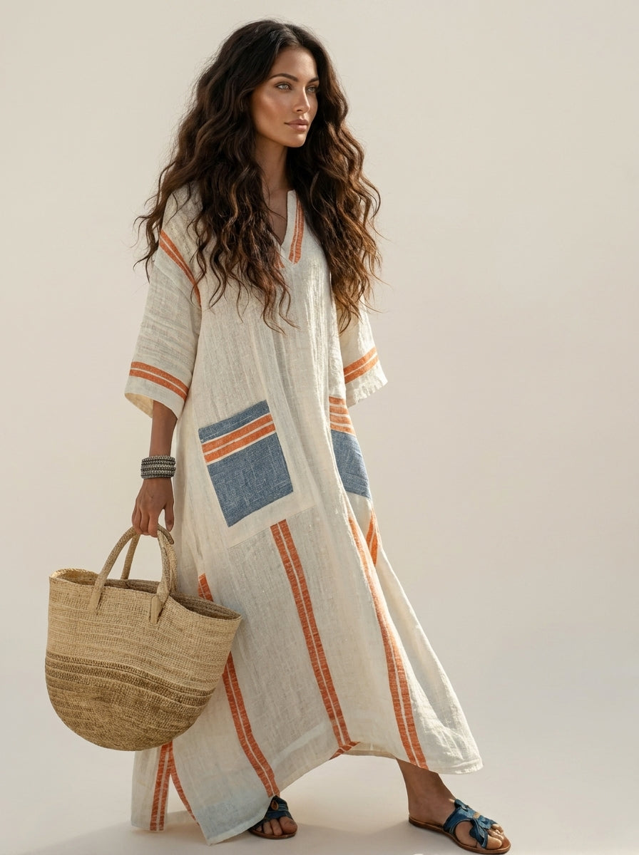Estelle | Bohemian maxi jurk met V-hals