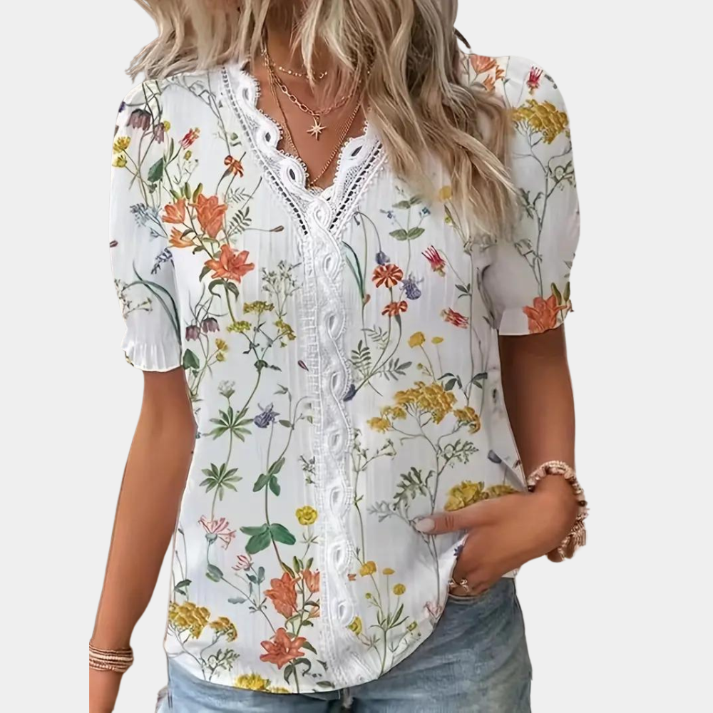 Bianca | Zomerse Blouse met Bloemenprint