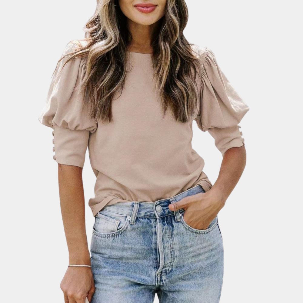 Autumn | T-Shirt met Ruchemouwen