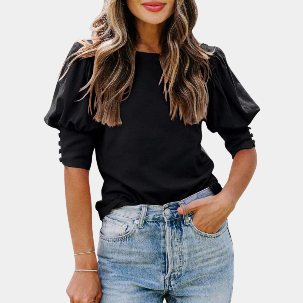 Autumn | T-Shirt met Ruchemouwen