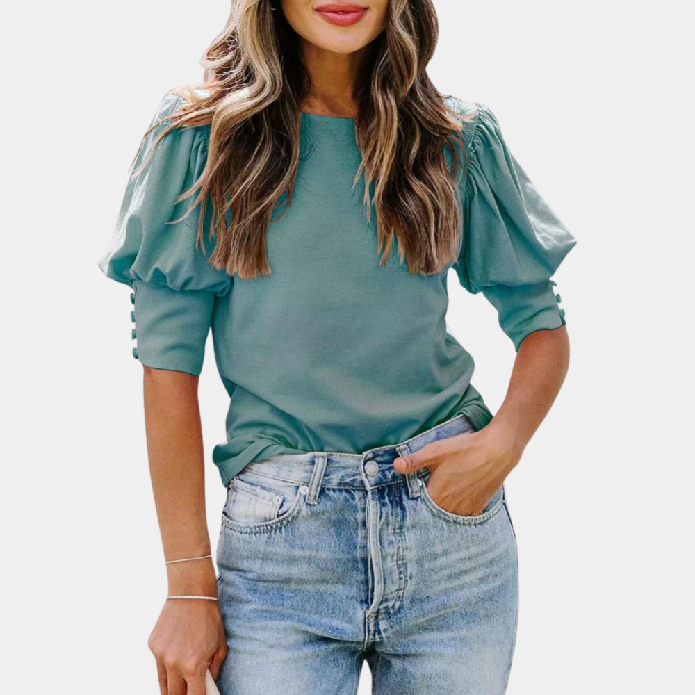 Autumn | T-Shirt met Ruchemouwen
